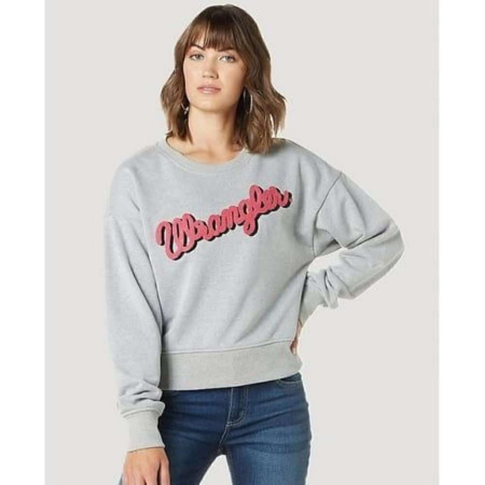 Wrangler Retro Women's Long Sleeve Logo Sweatshirt - Grey